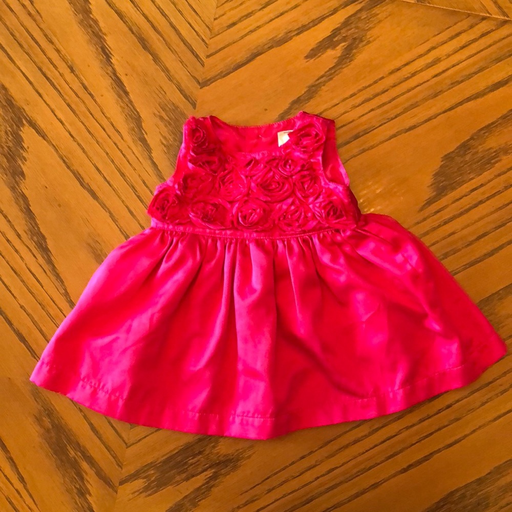 Carter pink satin look dress size 3 month
